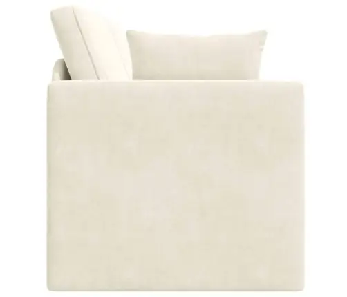 Grindų Sofos Lova 200Cm Kreminė Aksomas