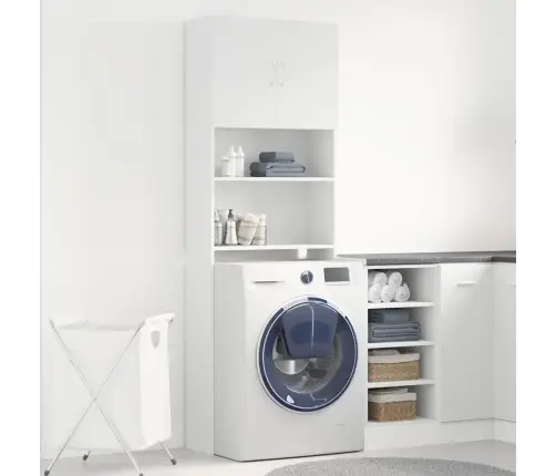 Veļas Mašīnas Skapis Balts 64X24X190 Cm Engineered Wood Vidaxl