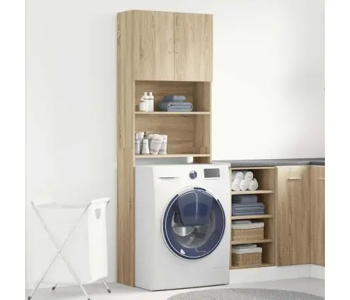 Veļasmašīnas Plaukts, Koka, 64X24X190 Cm, Inženierijas Koks Vidaxl