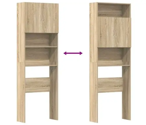 Veļasmašīnas Plaukts, Koka, 64X24X190 Cm, Inženierijas Koks Vidaxl