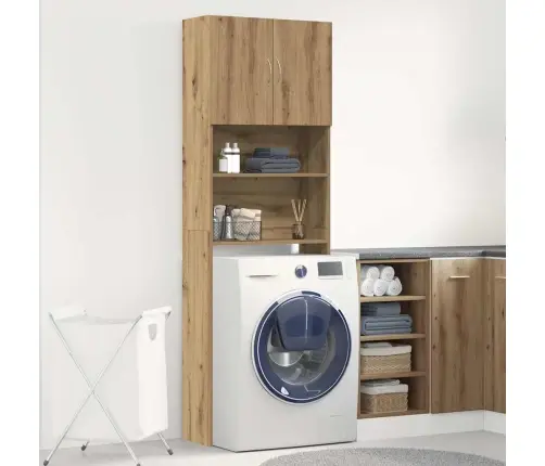 Veļasmašīnas Plaukts, Ozola, 64X24X190 Cm, Inženierijas Koks Vidaxl