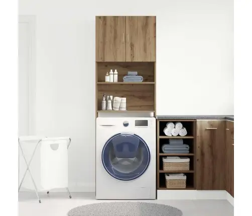 Veļasmašīnas Plaukts, Ozola, 64X24X190 Cm, Inženierijas Koks Vidaxl