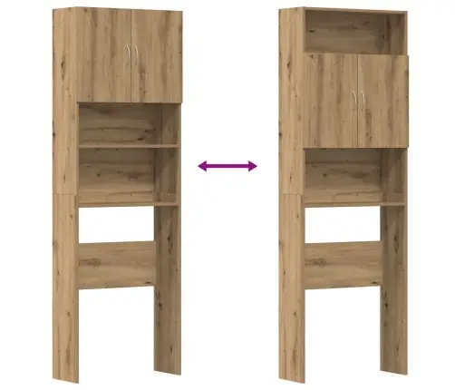 Veļasmašīnas Plaukts, Ozola, 64X24X190 Cm, Inženierijas Koks Vidaxl