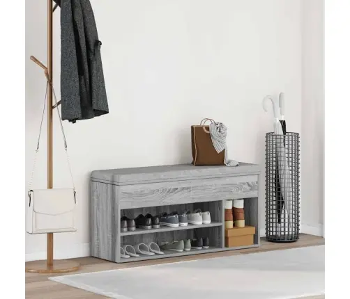 Batų Suoliukas Pilkas Sonoma 102X30,5X45 Cm Inžinerinė Mediena