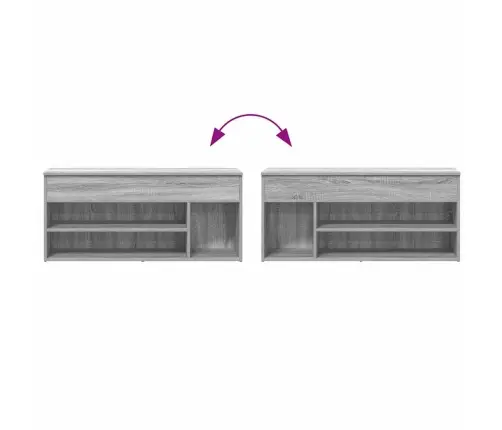 Batų Suoliukas Pilkas Sonoma 102X30,5X45 Cm Inžinerinė Mediena