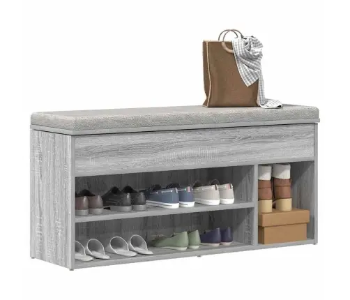 Batų Suoliukas Pilkas Sonoma 102X30,5X45 Cm Inžinerinė Mediena