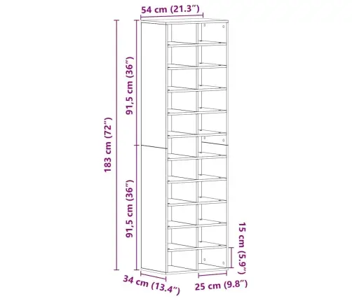Kingakapp Old Wood 54X34X183 Cm Engineered Wood