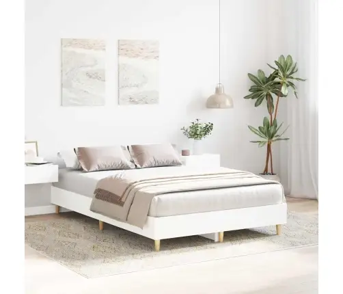 Gultas Rāmis Bez Matrača Balts 120X200 Cm Engineered Wood Vidaxl