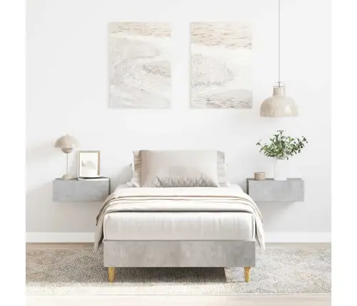 Gulta Bez Matrača, Betona Pelēks, 100X200 Cm, Inženierijas Koks Vidaxl