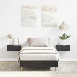 Gulta Bez Matrača, Melns, 90X200 Cm, Inženierijas Koks Vidaxl