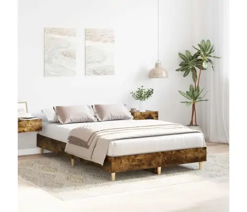 Voodiraam Ilma Madratsita, Suitsutatud Tamm, 135 X 190 Cm