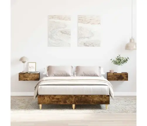 Voodiraam Ilma Madratsita, Suitsutatud Tamm, 135 X 190 Cm