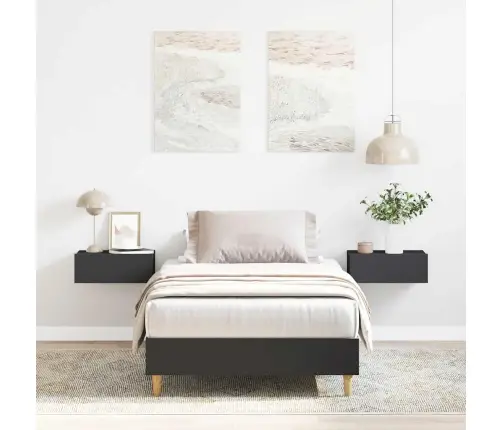 Gulta Bez Matrača, Melns, 90X190 Cm, Inženierijas Koks Vidaxl