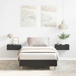 Lovos Rėmas Be Čiužinio Juodas 75X190 Cm Inžinierinė Mediena