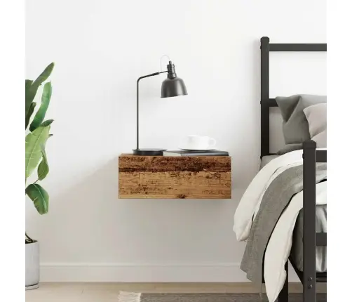 Peldošais Naktsskapītis Old Wood 40X32X15 Cm Engineered Wood Vidaxl