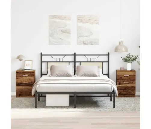 Naktsskapīši 2 Gab Old Wood 38X35X55 Cm Engineered Wood Vidaxl