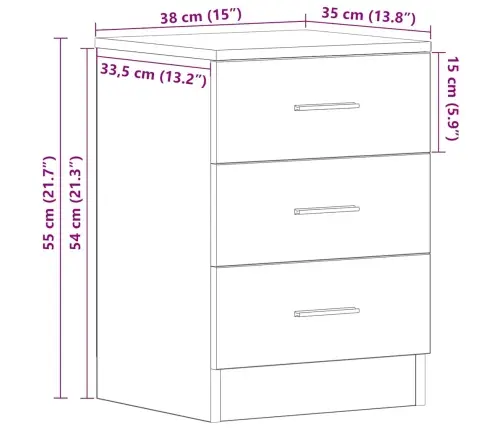 Naktsskapīši 2 Gab Old Wood 38X35X55 Cm Engineered Wood Vidaxl