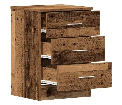 Naktsskapīši 2 Gab Old Wood 38X35X55 Cm Engineered Wood Vidaxl