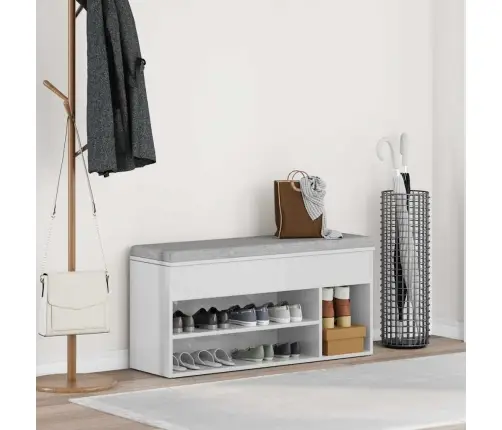 Apavu Sols Augsti Spīdīgs Balts 102X30,5X45Cm Inženierijas Koks Vidaxl