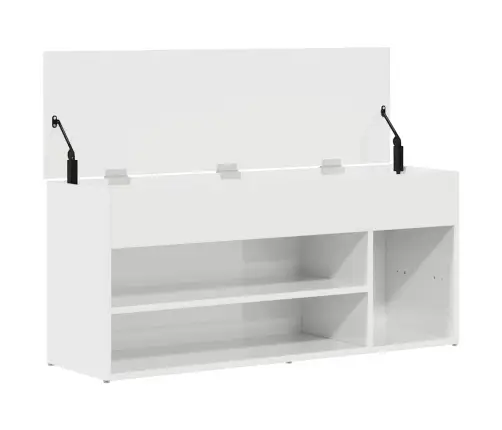 Apavu Sols Augsti Spīdīgs Balts 102X30,5X45Cm Inženierijas Koks Vidaxl