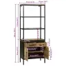 Augstais Plaukts 70X35X180 Cm Ciets Rupjš Mango Koks Vidaxl