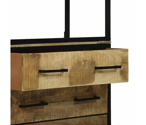 Augsts Skapītis 70X35X180 Cm Solid Rough Wood Mango Vidaxl