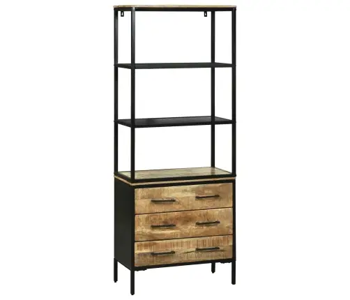 Augsts Skapītis 70X35X180 Cm Solid Rough Wood Mango Vidaxl