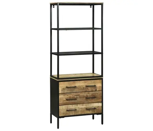 Augsts Skapītis 70X35X180 Cm Solid Rough Wood Mango Vidaxl