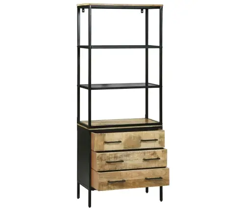 Augsts Skapītis 70X35X180 Cm Solid Rough Wood Mango Vidaxl