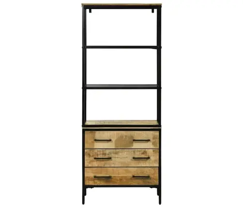 Augsts Skapītis 70X35X180 Cm Solid Rough Wood Mango Vidaxl