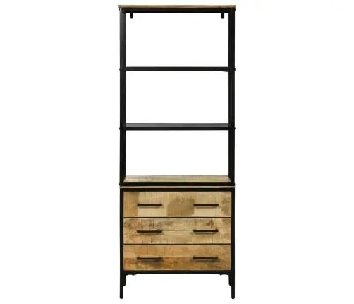 Augsts Skapītis 70X35X180 Cm Solid Rough Wood Mango Vidaxl