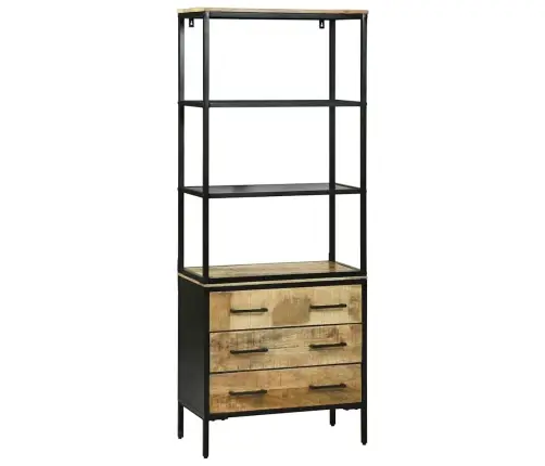 Augsts Skapītis 70X35X180 Cm Solid Rough Wood Mango Vidaxl