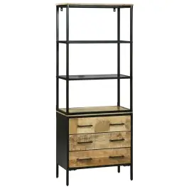 Augstais Skapītis Brūna 70 X 35 X 180 Cm Cieta Mango Koksne Vidaxl