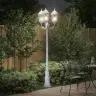 Dārza Gaismas Stabs Ar Trim Spuldzēm E27 Balts 235 Cm Alumīnijs Vidaxl