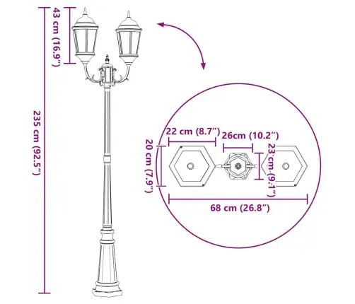 Aia Valgus Pronksjas 68 X 20 X 235 Cm Alumiinium Ja Klaas