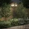 Dārza Gaismas Stabs 3-Lampu E27 Bronza 220 Cm Alumīnijs Vidaxl