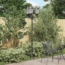 Dārza Gaisma Bronzas Krāsa 57 X 49 X 241 Cm Alumīnijs Un Stikls Vidaxl