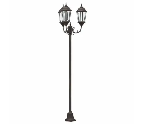 Dārza Gaismas Stabs 3-Lampu E27 Bronza 220 Cm Alumīnijs Vidaxl