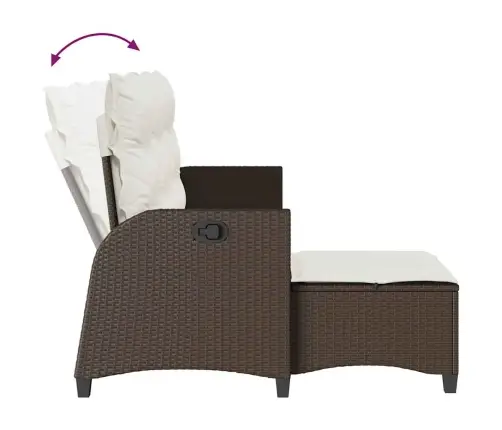 3-Daļīgs Dārza Dīvānu Komplekts, Matrači, Brūna L-Veida Vidaxl