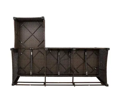 3-Daļīgs Dārza Dīvānu Komplekts, Matrači, Brūna L-Veida Vidaxl