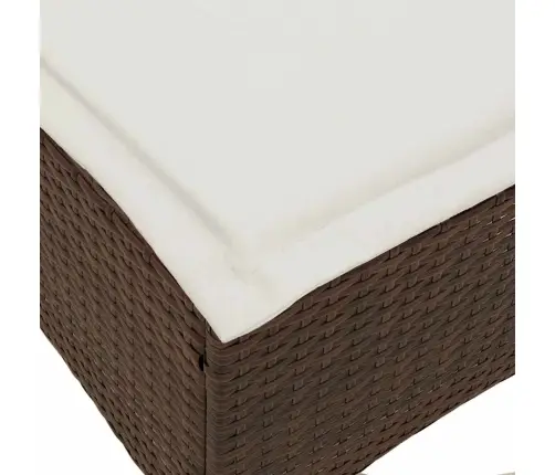 3-Daļīgs Dārza Dīvānu Komplekts, Matrači, Brūna L-Veida Vidaxl