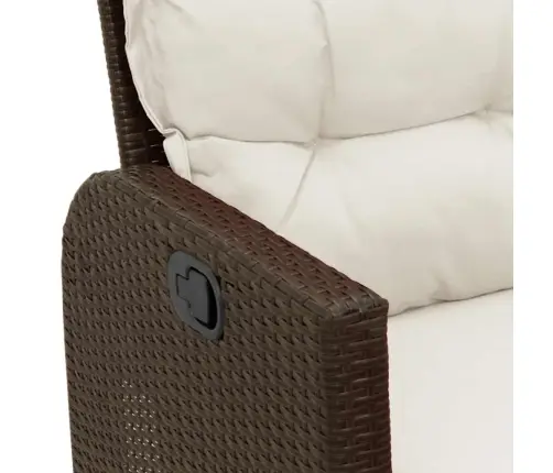 3-Daļīgs Dārza Dīvānu Komplekts, Matrači, Brūna L-Veida Vidaxl