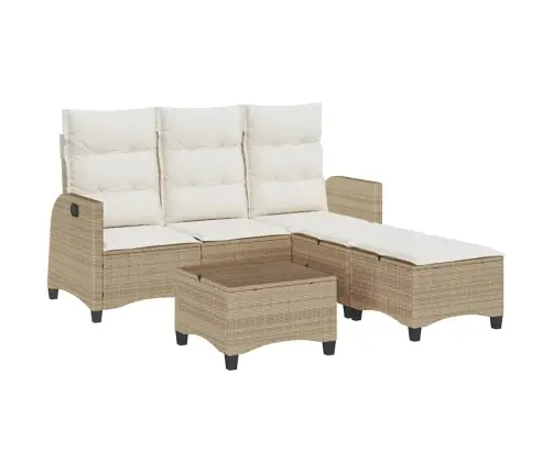 3-Daļīgs Dārza Dīvānu Komplekts, Matrači, Bēša L-Veida Vidaxl 3-Daļīgs Dārza Dīvānu Komplekts, Matrači, Bēša L-Veida Vidaxl