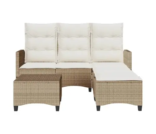 3-Daļīgs Dārza Dīvānu Komplekts, Matrači, Bēša L-Veida Vidaxl 3-Daļīgs Dārza Dīvānu Komplekts, Matrači, Bēša L-Veida Vidaxl