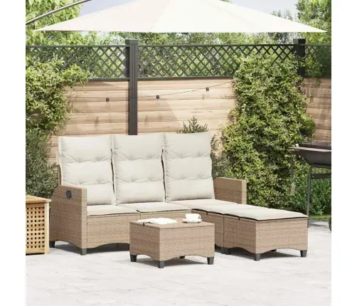 3-Daļīgs Dārza Dīvānu Komplekts, Matrači, Bēša L-Veida Vidaxl 3-Daļīgs Dārza Dīvānu Komplekts, Matrači, Bēša L-Veida Vidaxl