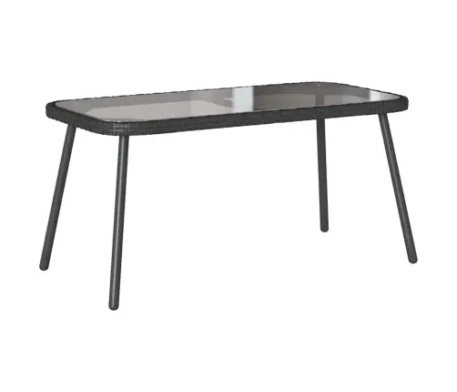 2 Gab. Dārza Galds Ar Spilveniem Melns Poliretangā Vidaxl