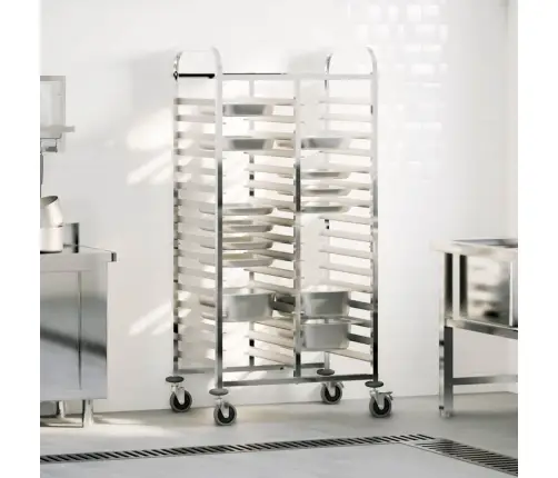 Paplātes Ratiņi Ar 32 Gn Konteineriem 75X55X162,5 Cm Vidaxl