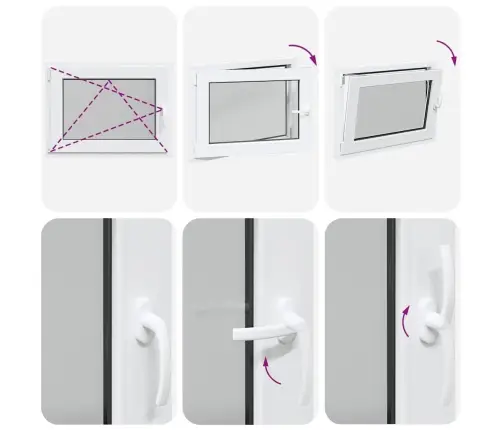 Rūsio Langas "Risor", 80X60 cm Atverčiamas Ir Pasukamas, Din, Kairinis, Baltas