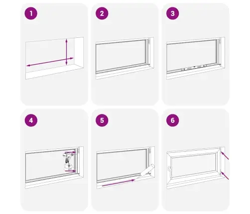 Rūsio Langas "Risor", 80X60 cm Atverčiamas Ir Pasukamas, Din, Kairinis, Baltas