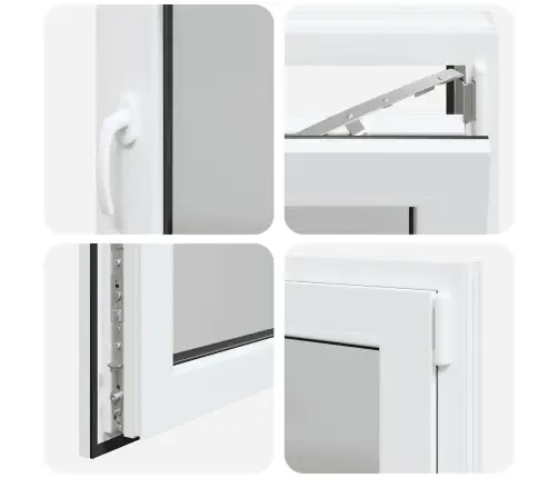 Rūsio Langas "Risor", 90X50 cm Atverčiamas Ir Pasukamas, Din, Dešininis, Baltas